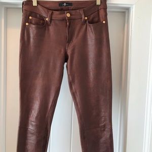 7 FOR ALL MANKIND Faux leather brown jeans